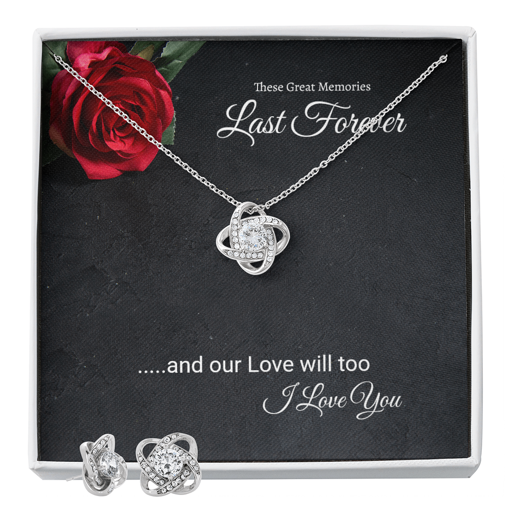 Love Knot Earings and Necklace set