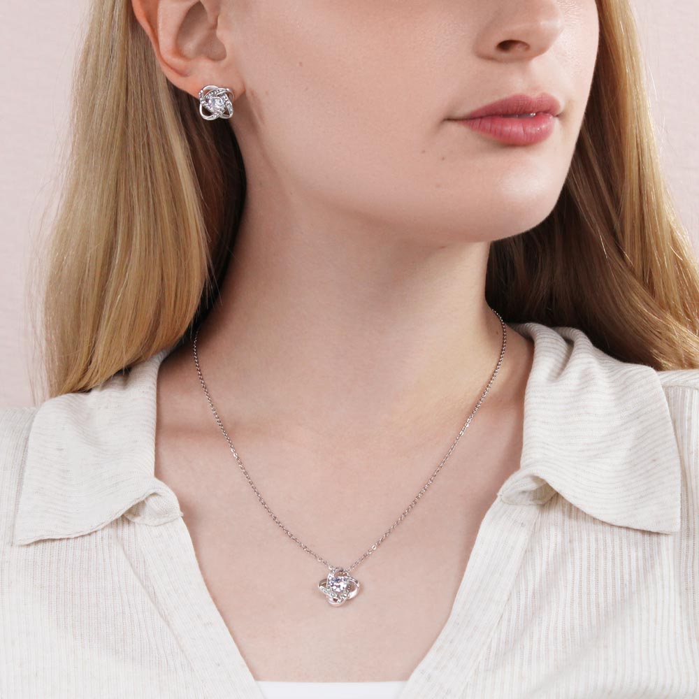 Love Knot Earings and Necklace set