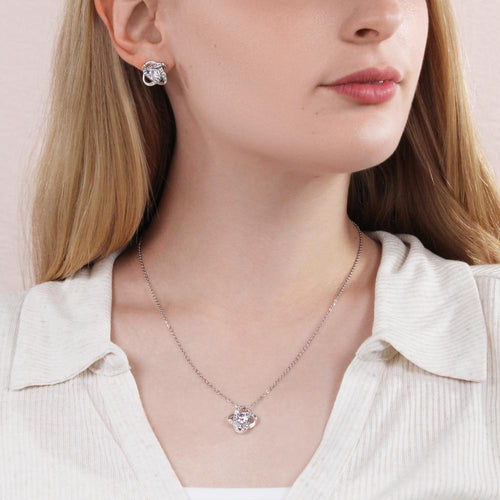 Love Knot Earings and Necklace set