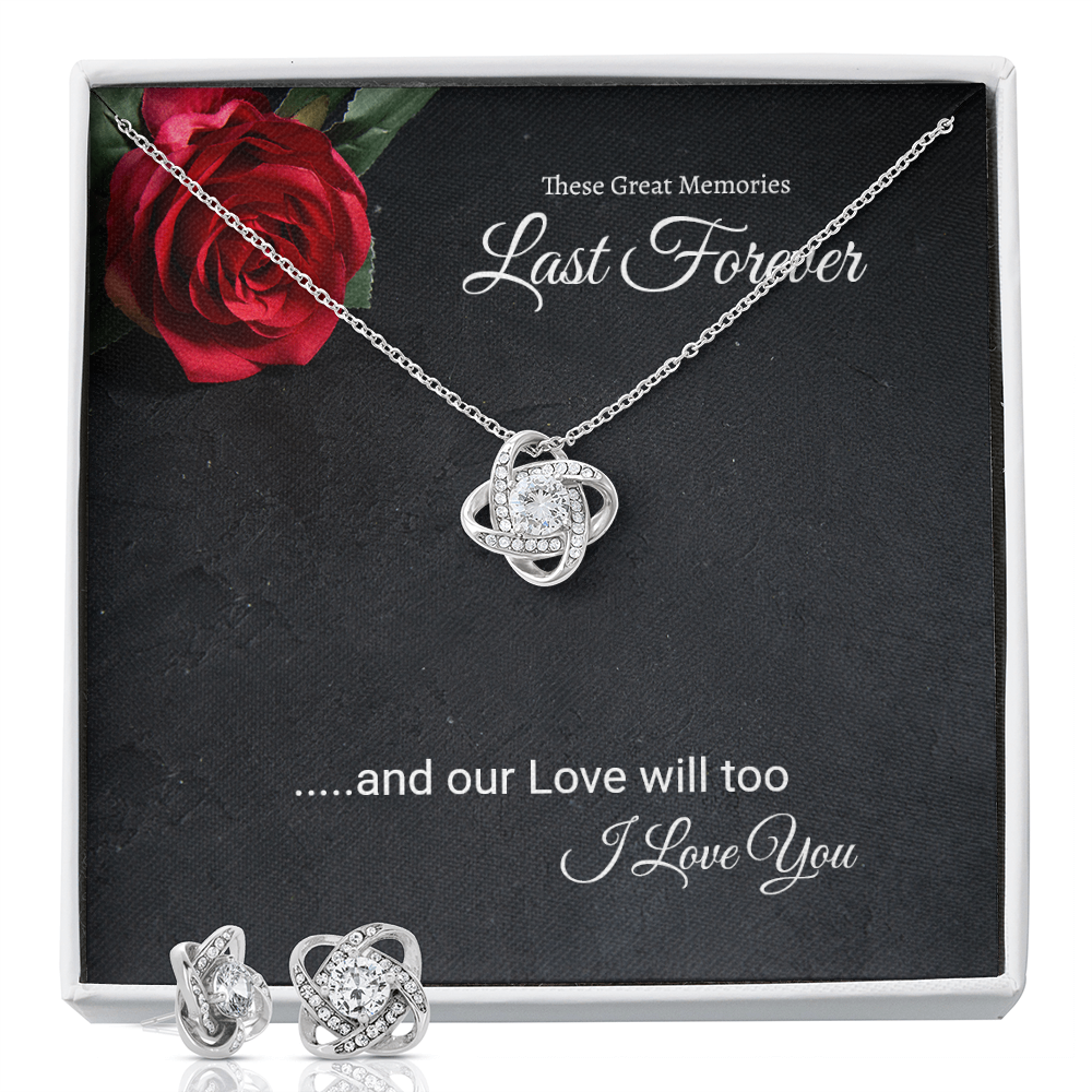 Love Knot Earings and Necklace set