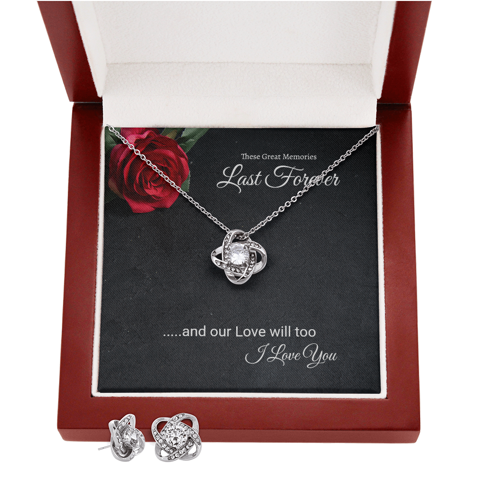 Love Knot Earings and Necklace set