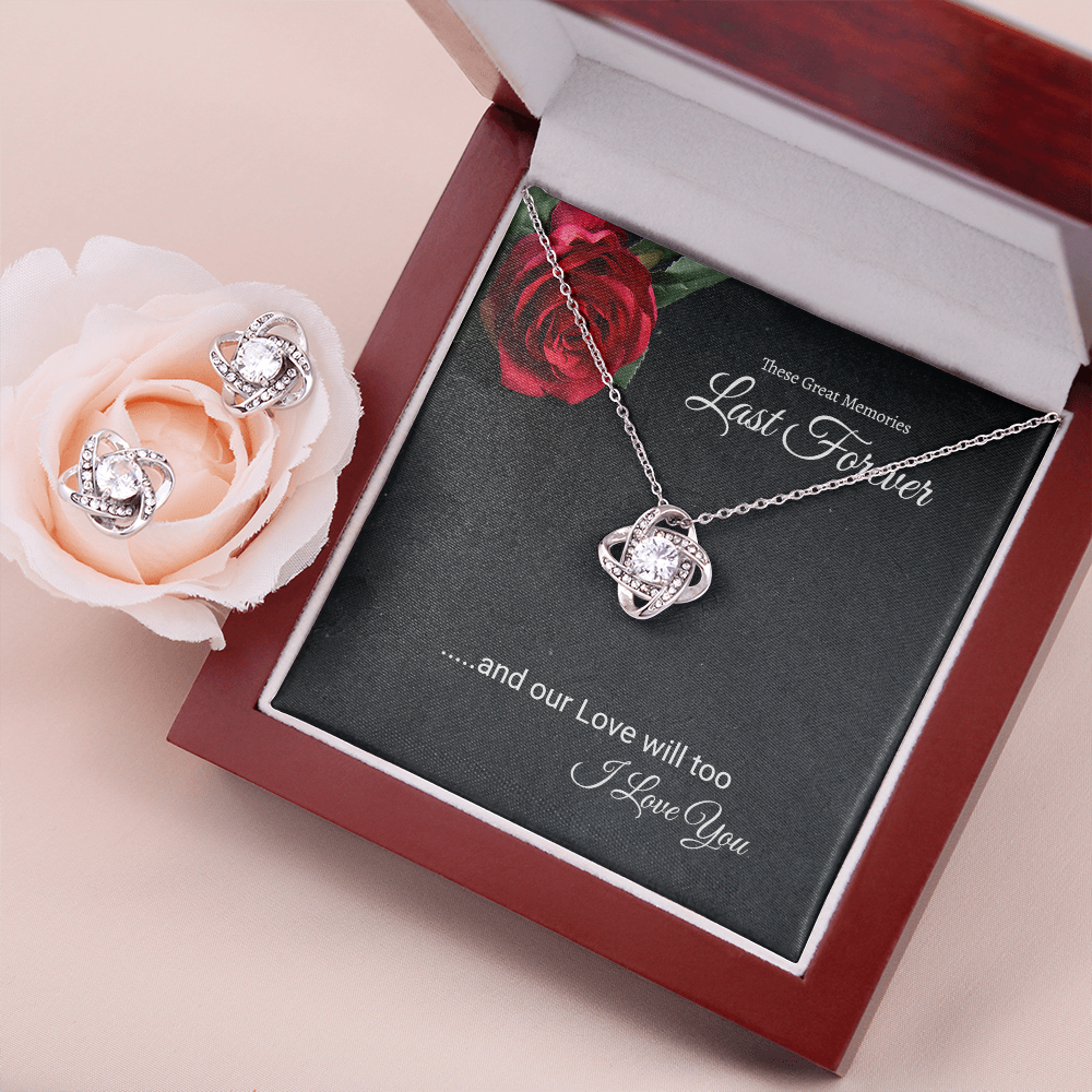 Love Knot Earings and Necklace set